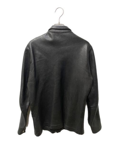 RYESVILLE KOATS&JACKETS（ライズヴィル コーツ アンド ジャケット）RYESVILLE KOATS&JACKETS (ライズヴィル コーツ アンド ジャケット) ディアスキンレザーシャツジャケット ブラック サイズ:３６の古着・服飾アイテム