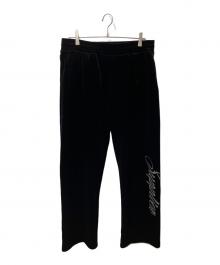 SUPPLIER（サプライヤー）の古着「Rhinestone Velour Track Pants」｜ブラック