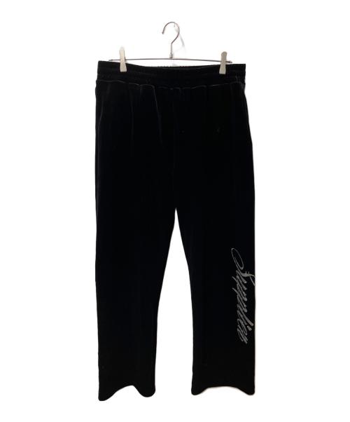 SUPPLIER（サプライヤー）SUPPLIER (サプライヤー) Rhinestone Velour Track Pants ブラック サイズ:Ｌの古着・服飾アイテム