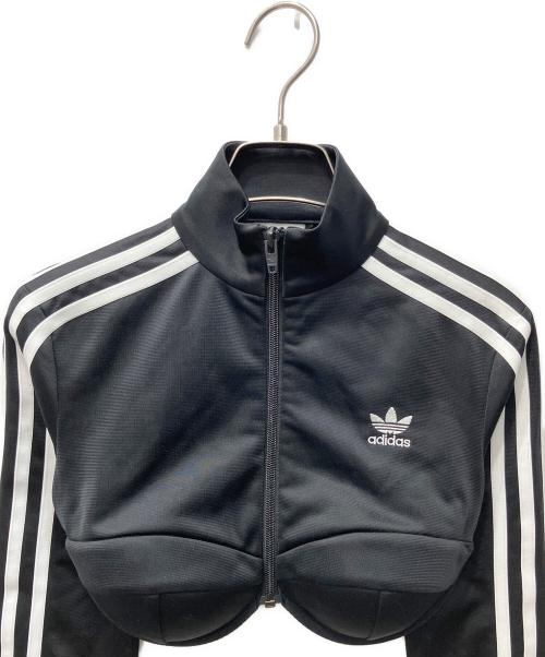 adidas（アディダス）adidas (アディダス) JEREMY SCOTT (ジェレミー スコット) Monogram Crop Track Jacket ブラック サイズ:Sの古着・服飾アイテム