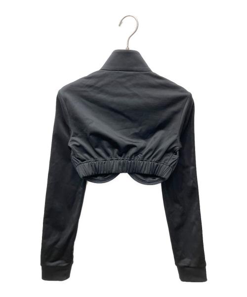 adidas（アディダス）adidas (アディダス) JEREMY SCOTT (ジェレミー スコット) Monogram Crop Track Jacket ブラック サイズ:Sの古着・服飾アイテム