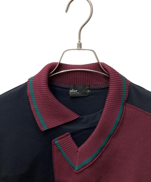 KOLOR（カラー）KOLOR (カラー) ニットドッキングポロシャツ ネイビー サイズ:１の古着・服飾アイテム