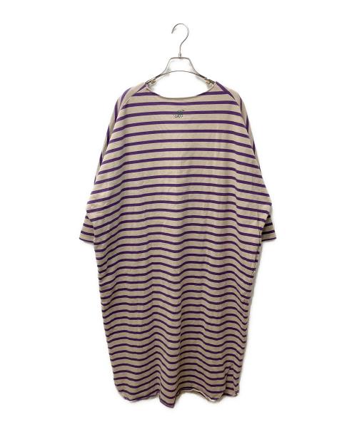 BEARDSLEY（ビアズリー）BEARDSLEY (ビアズリー) ボーダーワンピース ベージュ×パープル サイズ:freeの古着・服飾アイテム