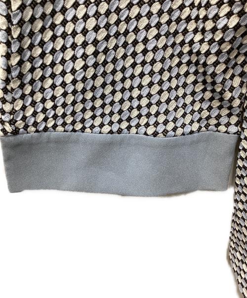 GIORGIO ARMANI（ジョルジョアルマーニ）GIORGIO ARMANI (ジョルジョアルマーニ) ボートネックエンボス7分袖カットソー ブルー サイズ:50の古着・服飾アイテム
