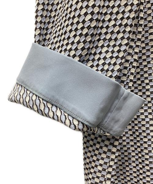 GIORGIO ARMANI（ジョルジョアルマーニ）GIORGIO ARMANI (ジョルジョアルマーニ) ボートネックエンボス7分袖カットソー ブルー サイズ:50の古着・服飾アイテム