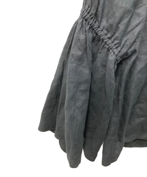 Whim Gazette（ウィムガゼット）Whim Gazette (ウィムガゼット) キーネックリネンブラウス ブラック サイズ:freeの古着・服飾アイテム