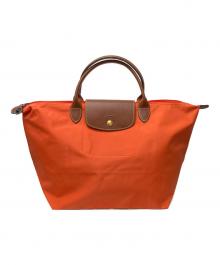 LONGCHAMP（ロンシャン）の古着「ルプリアージュハンドバッグ」｜オレンジ