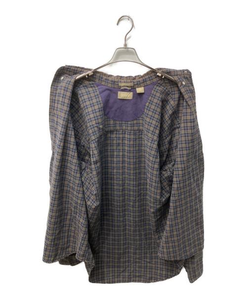 ARROW（アロー）ARROW (アロー) チェックBDシャツ パープル×ブラック サイズ:Lの古着・服飾アイテム