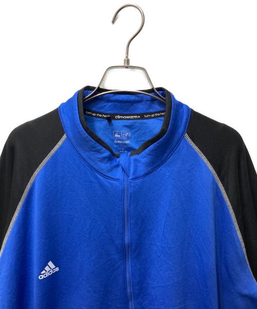 adidas（アディダス）adidas (アディダス) Clima warm スウェットジャケット ブラック×ブルー サイズ:XLの古着・服飾アイテム