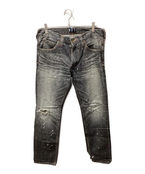 FACETASM（ファセッタズム）FACETASM (ファセッタズム) ペンキデザインダメージデニムパンツ ブラック サイズ:Sの古着・服飾アイテム