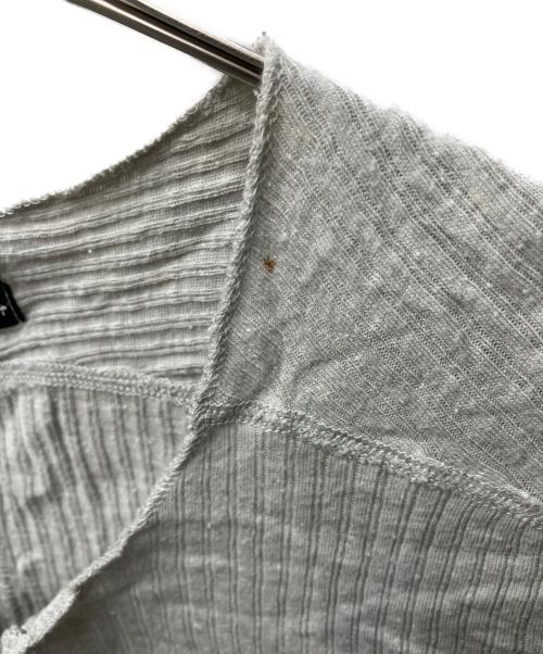 NUMBER (N)INE（ナンバーナイン）NUMBER (N)INE (ナンバーナイン) ヘンリーネックコットンシルクリブカットソー グレー サイズ:3の古着・服飾アイテム