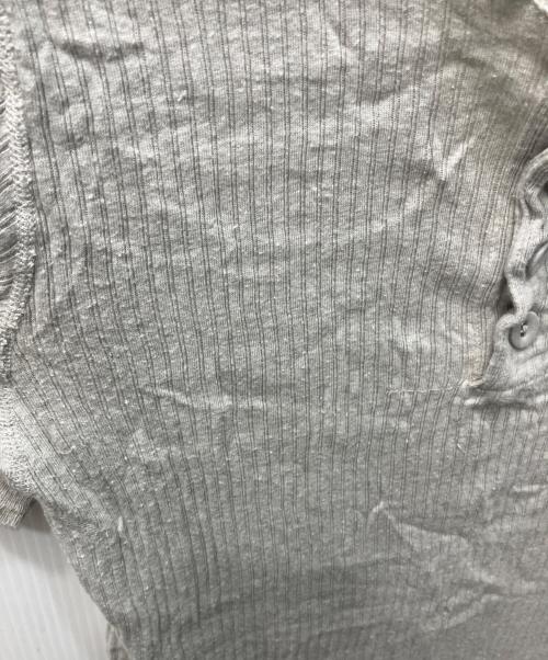 NUMBER (N)INE（ナンバーナイン）NUMBER (N)INE (ナンバーナイン) ヘンリーネックコットンシルクリブカットソー グレー サイズ:3の古着・服飾アイテム