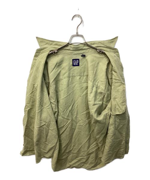 GAP（ギャップ）GAP (ギャップ) リネンブレンドSSシャツ グリーン サイズ:Lの古着・服飾アイテム