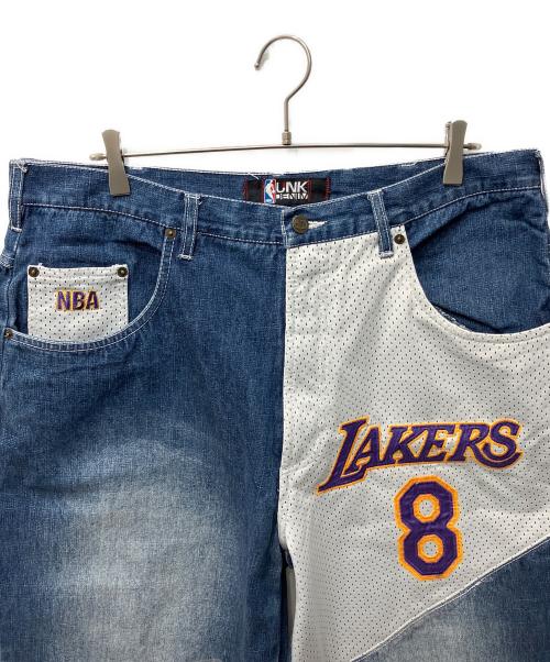 UNK DENIM（ユーエヌケー デニム）UNK DENIM (ユーエヌケー デニム) NBAパッチワークデニムパンツ インディゴ サイズ:Ｗ38の古着・服飾アイテム