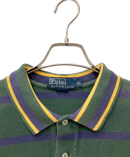 POLO RALPH LAUREN（ポロ・ラルフローレン）POLO RALPH LAUREN (ポロ・ラルフローレン) 90S ボーダーポロシャツ グリーン サイズ:XLの古着・服飾アイテム