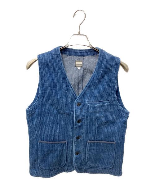 MOMOTARO JEANS（桃太郎ジーンズ）MOMOTARO JEANS (桃太郎ジーンズ) 刺し子デニムベスト インディゴ サイズ:38の古着・服飾アイテム