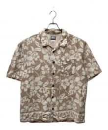 Quiksilver（クイックシルバー）の古着「総柄オープンカラーシャツ」｜ベージュ