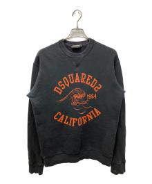 DSQUARED2（ディースクエアード）の古着「プリントスウェット」｜ブラック