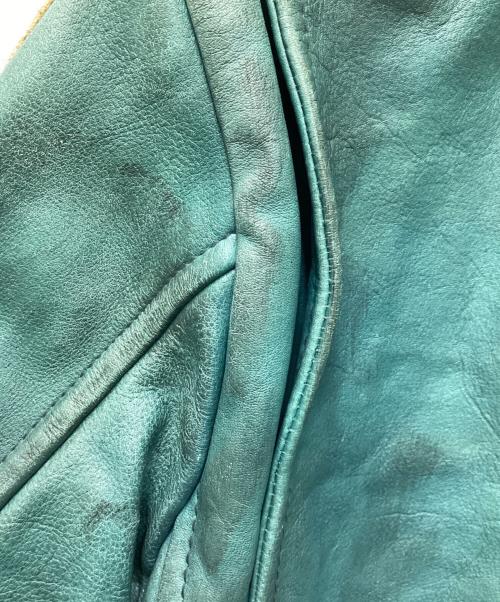 Schott（ショット）Schott (ショット) クラシックレーサーシングルライダースジャケット グリーン サイズ:Mの古着・服飾アイテム