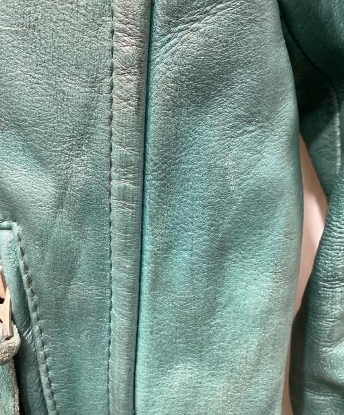 Schott（ショット）Schott (ショット) クラシックレーサーシングルライダースジャケット グリーン サイズ:Mの古着・服飾アイテム