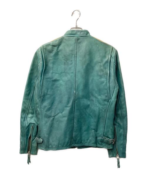 Schott（ショット）Schott (ショット) クラシックレーサーシングルライダースジャケット グリーン サイズ:Mの古着・服飾アイテム