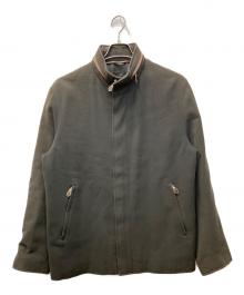 HERMES（エルメス）の古着「レザーパイピングジップアップジャケット」｜グレー