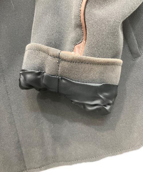 HERMES（エルメス）HERMES (エルメス) レザーパイピングジップアップジャケット グレー サイズ:48の古着・服飾アイテム