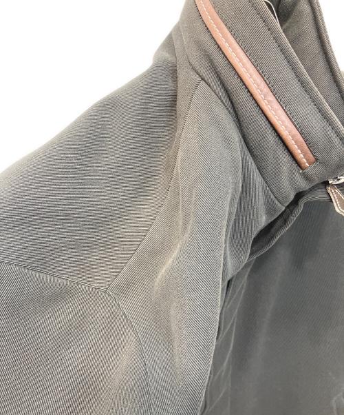 HERMES（エルメス）HERMES (エルメス) レザーパイピングジップアップジャケット グレー サイズ:48の古着・服飾アイテム
