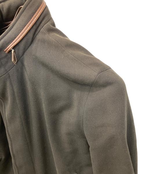 HERMES（エルメス）HERMES (エルメス) レザーパイピングジップアップジャケット グレー サイズ:48の古着・服飾アイテム