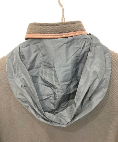 HERMES（エルメス）HERMES (エルメス) レザーパイピングジップアップジャケット グレー サイズ:48の古着・服飾アイテム
