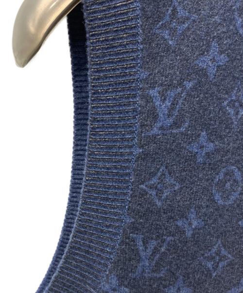 LOUIS VUITTON（ルイ ヴィトン）LOUIS VUITTON (ルイ ヴィトン) グリッターLVロゴモノグラムニットワンピース ネイビー サイズ:XSの古着・服飾アイテム
