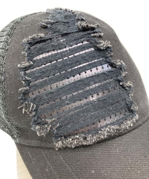 ARMANI EXCHANGE（アルマーニ エクスチェンジ）ARMANI EXCHANGE (アルマーニ エクスチェンジ) スパンコール×ダメージ加工メッシュキャップの古着・服飾アイテム