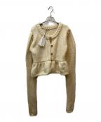 Andequalアンドコール）の古着「gold button puff sleeve knit」｜アイボリー