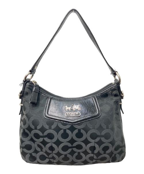 COACH（コーチ）COACH (コーチ) オプアートワンハンドルハンドバッグ ブラックの古着・服飾アイテム