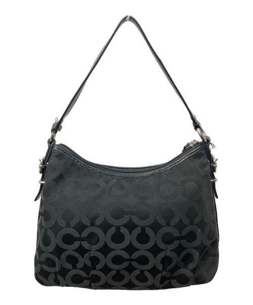 COACH（コーチ）COACH (コーチ) オプアートワンハンドルハンドバッグ ブラックの古着・服飾アイテム
