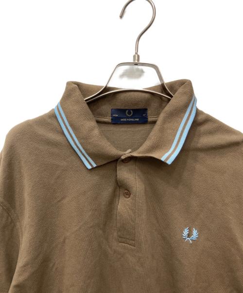 FRED PERRY（フレッドペリー）FRED PERRY (フレッドペリー) ポロシャツ ブルー×ブラウン サイズ:44の古着・服飾アイテム