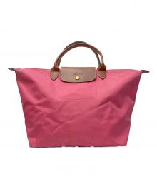 LONGCHAMP（ロンシャン）の古着「ルプリアージュハンドバッグ」｜ピンク