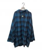 goldゴールド）の古着「TWILL CHECK CARDIGAN」｜ブラック×ブルー