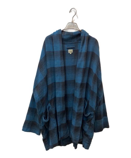 gold（ゴールド）GOLD (ゴールド) TWILL CHECK CARDIGAN ブラック×ブルー サイズ:Ｌの古着・服飾アイテム