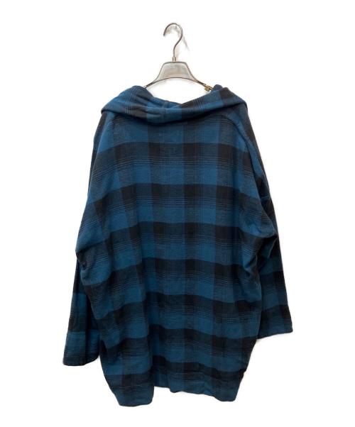 gold（ゴールド）GOLD (ゴールド) TWILL CHECK CARDIGAN ブラック×ブルー サイズ:Ｌの古着・服飾アイテム