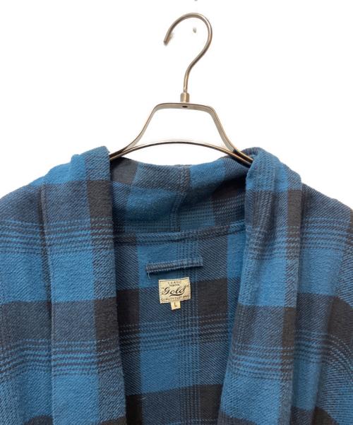 gold（ゴールド）GOLD (ゴールド) TWILL CHECK CARDIGAN ブラック×ブルー サイズ:Ｌの古着・服飾アイテム
