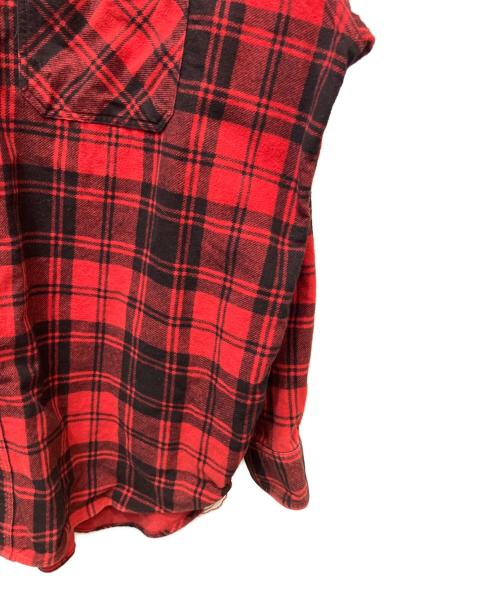 gold（ゴールド）GOLD (ゴールド) コットンフランネルチェックシャツ ブラック×レッド サイズ:Ｌの古着・服飾アイテム