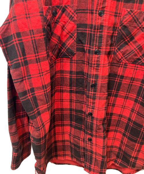 gold（ゴールド）GOLD (ゴールド) コットンフランネルチェックシャツ ブラック×レッド サイズ:Ｌの古着・服飾アイテム