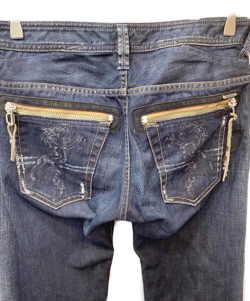 DIESEL（ディーゼル）DIESEL (ディーゼル) SLAMMER ポケットドラゴンデザインデニムパンツ インディゴ サイズ:W28L32の古着・服飾アイテム