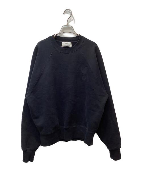 ami（アミ）ami (アミ) ハートロゴクルーネックスウェット ブラック サイズ:Mの古着・服飾アイテム