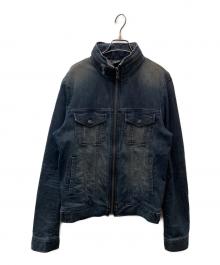 ARMANI EXCHANGE（アルマーニ エクスチェンジ）の古着「ジップアップコーティングデニムジャケット」｜インディゴ