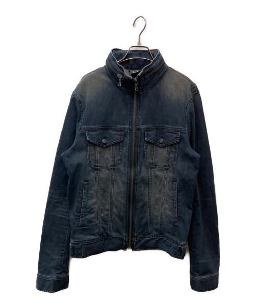 ARMANI EXCHANGE（アルマーニ エクスチェンジ）ARMANI EXCHANGE (アルマーニ エクスチェンジ) ジップアップコーティングデニムジャケット インディゴ サイズ:Mの古着・服飾アイテム
