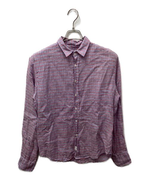 Frank&Eileen（フランクアンドアイリーン）Frank&Eileen (フランクアンドアイリーン) リネンチェックシャツ ブルー×ピンク サイズ:XSの古着・服飾アイテム