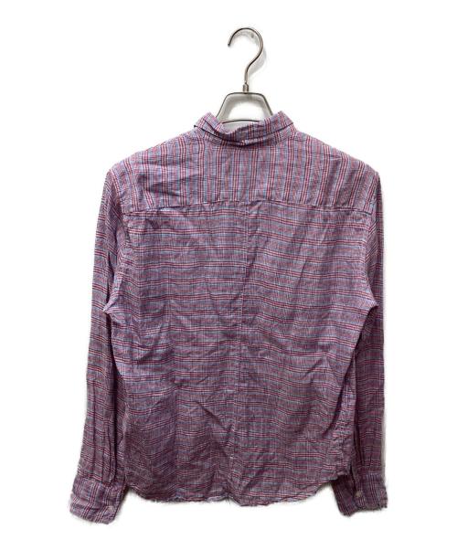 Frank&Eileen（フランクアンドアイリーン）Frank&Eileen (フランクアンドアイリーン) リネンチェックシャツ ブルー×ピンク サイズ:XSの古着・服飾アイテム