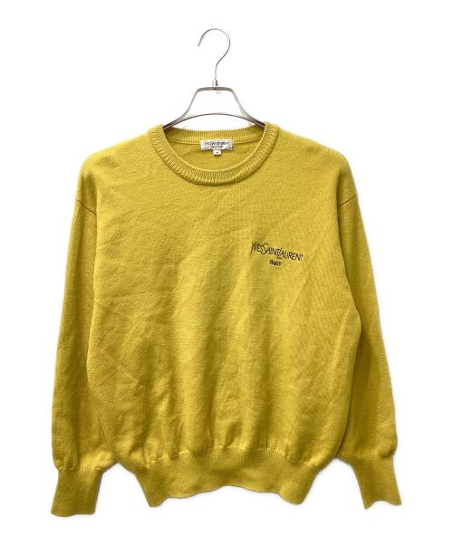 Yves Saint Laurent（イヴサンローラン）Yves Saint Laurent (イヴサンローラン) ロゴ刺繍ニット イエロー サイズ:Mの古着・服飾アイテム
